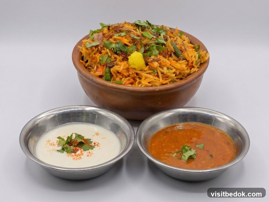 Biryani with accompaniments