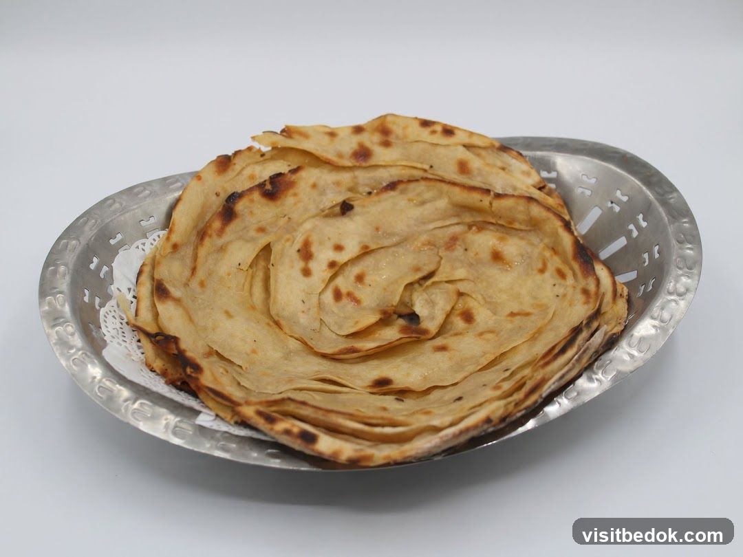 Layered Flatbread in a Basket