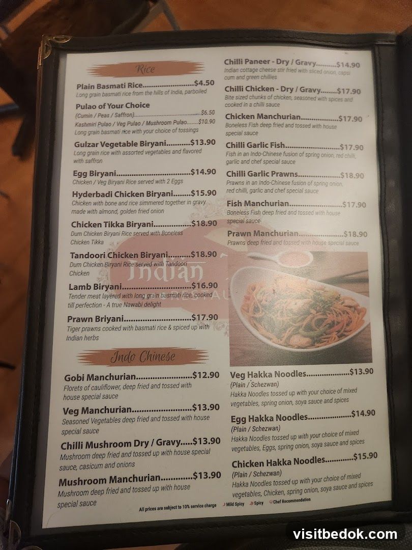 Indian Menu