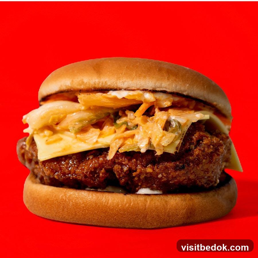 Burger with Kimchi and Cheese
