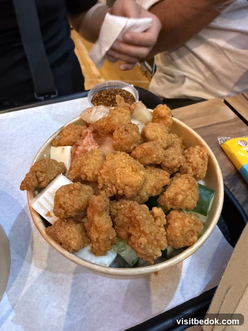 Fried Popcorn Shrimp Bowl