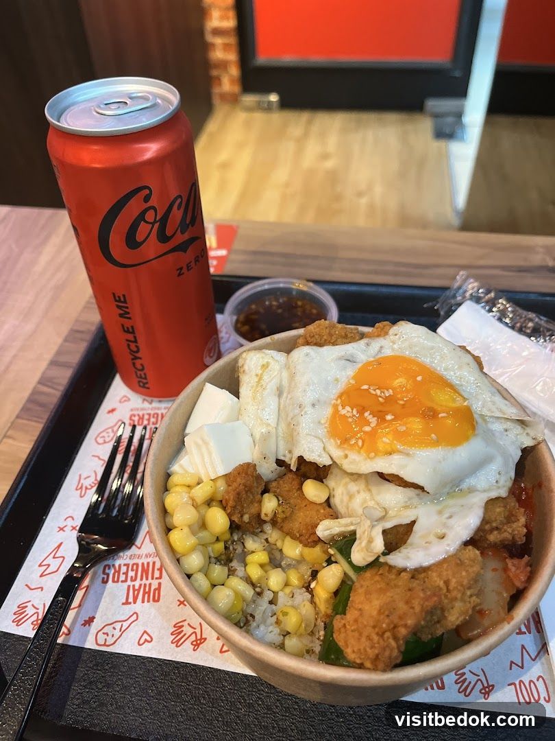 Chicken Rice Bowl with Fried Egg and Corn