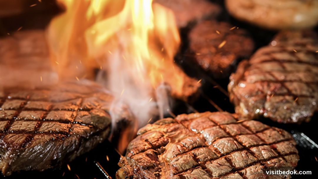 Steaks on a Grill
