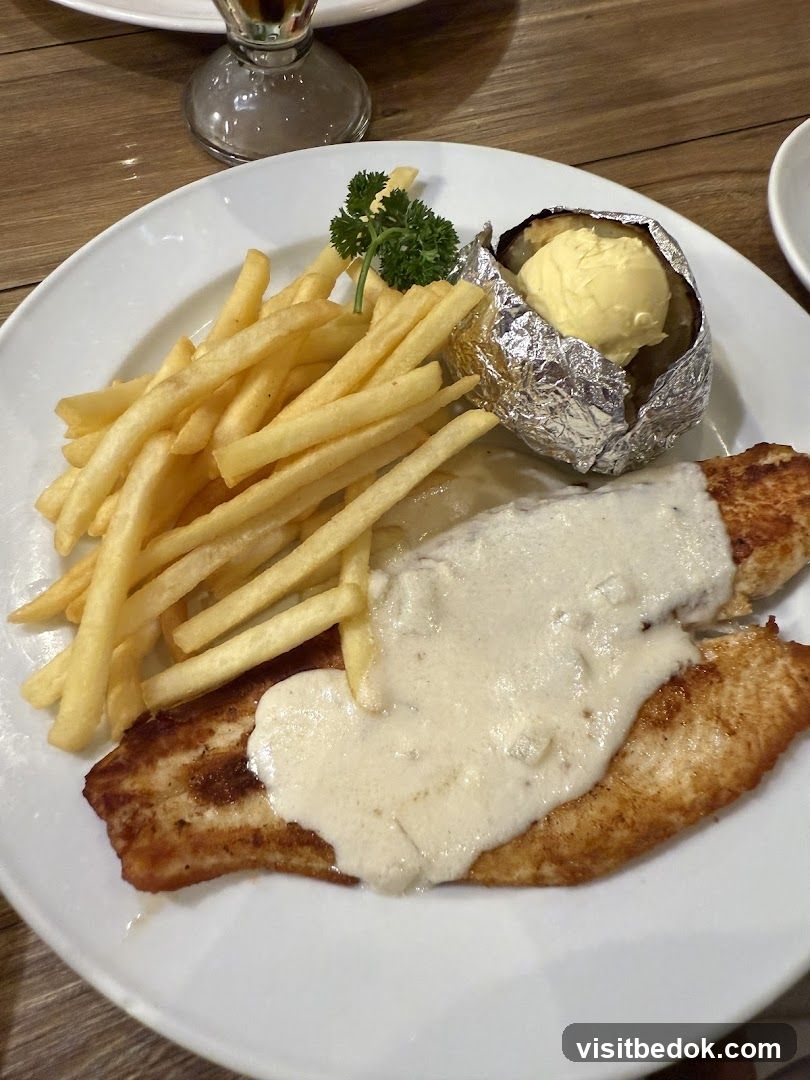 Fish and Chips with Baked Potato