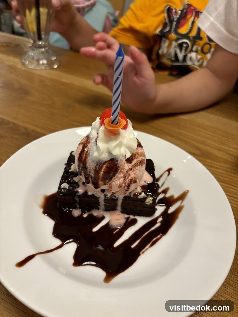 Brownie Sundae with Birthday Candle