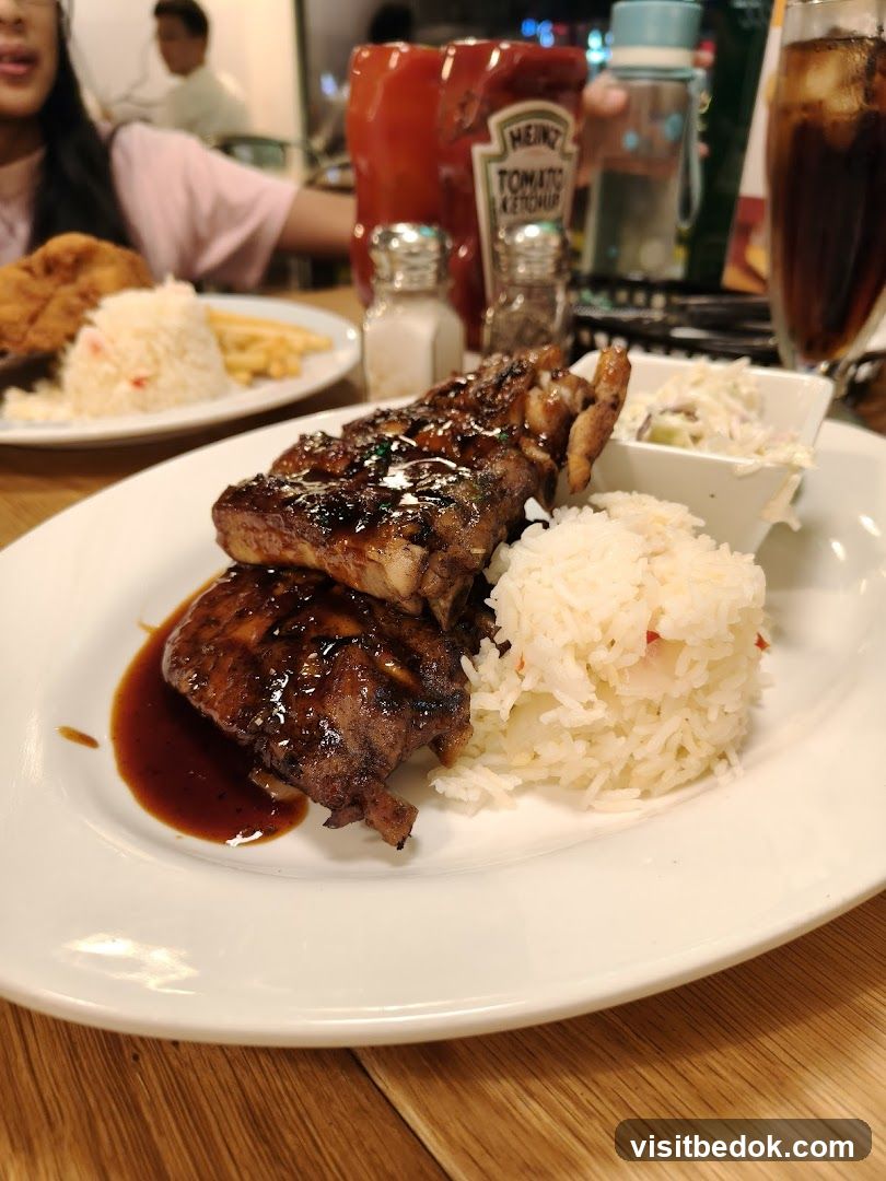 Ribs with Rice and Coleslaw
