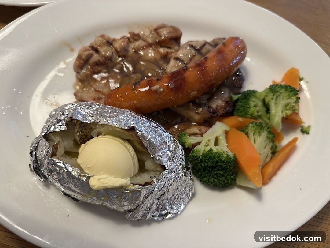 Grilled Meat Platter with Baked Potato and Vegetables