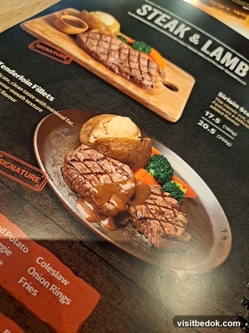 Steak & Lamb Menu