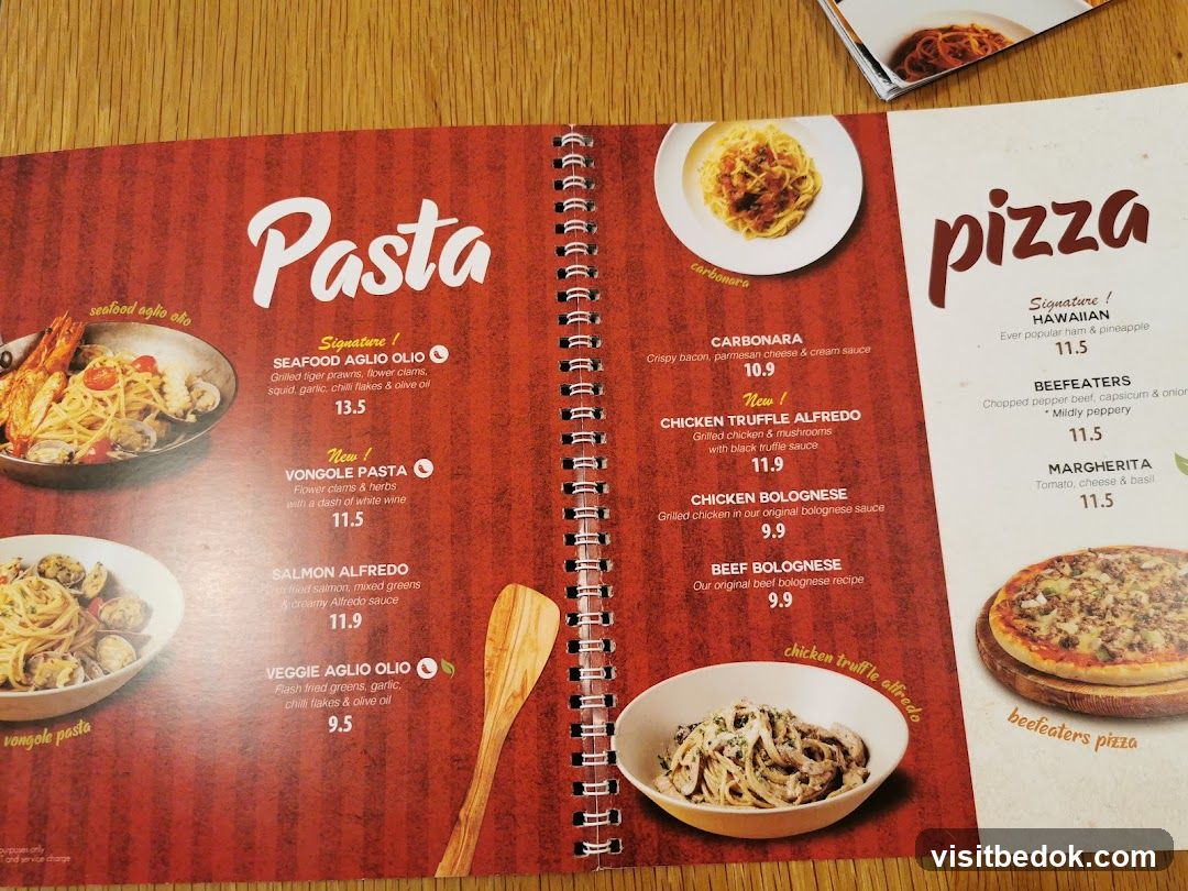 Pasta and Pizza Menu