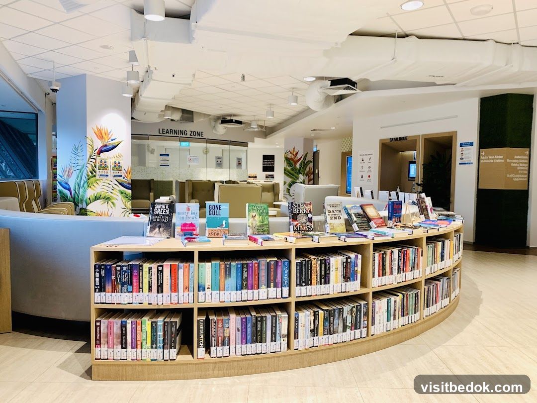 Library Interior with Bookshelves
