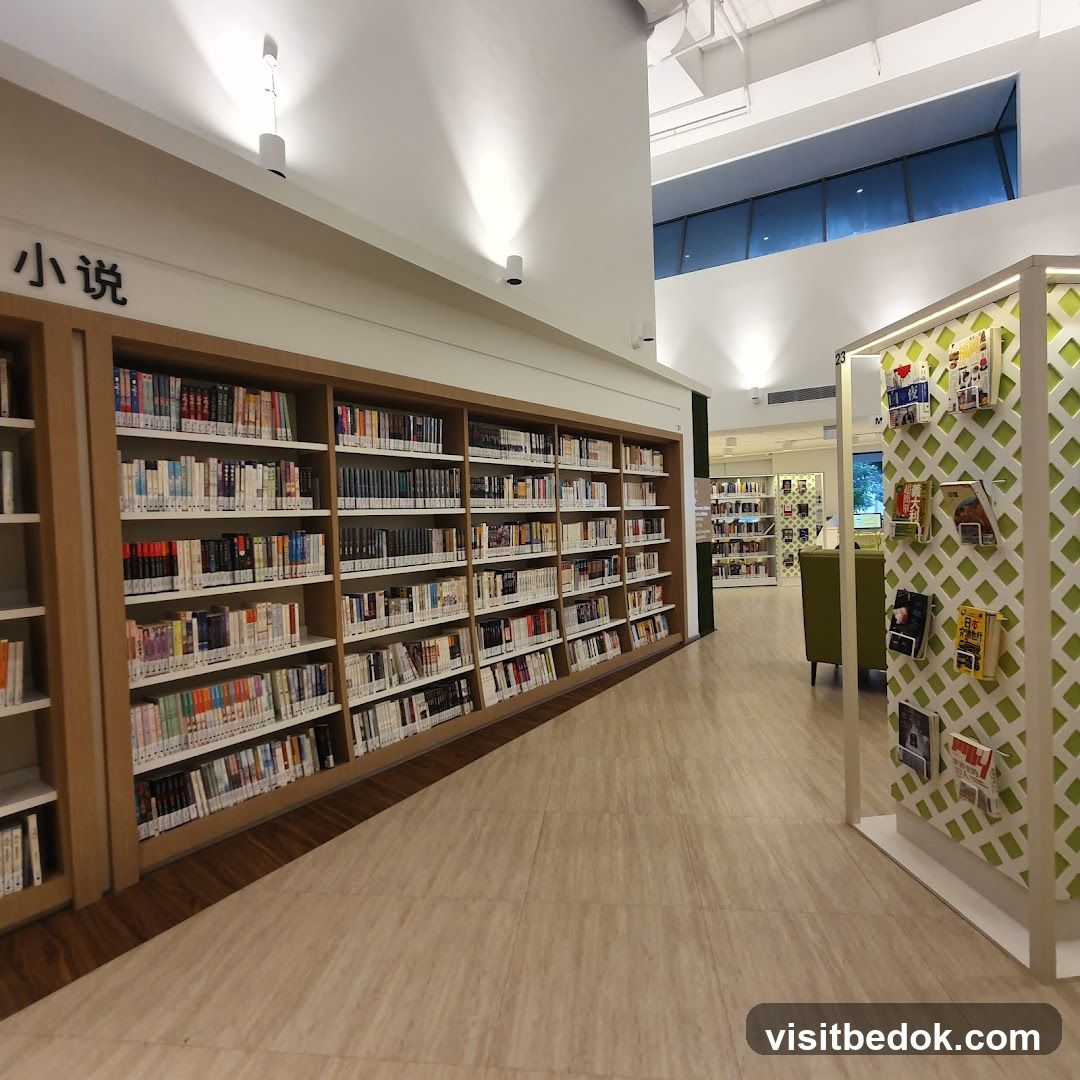 Library Interior with Bookshelves