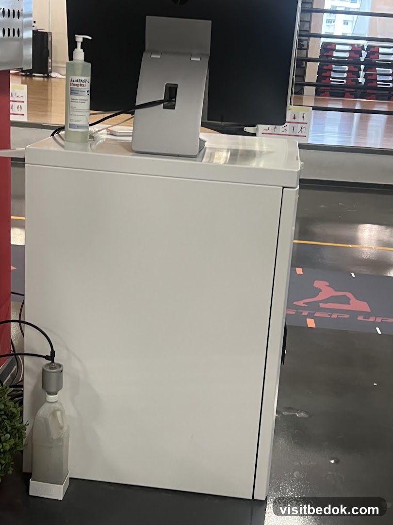 Gym equipment and sanitization station