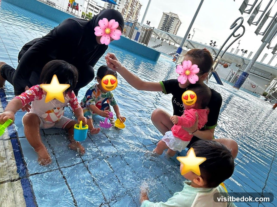 Children playing in a shallow pool
