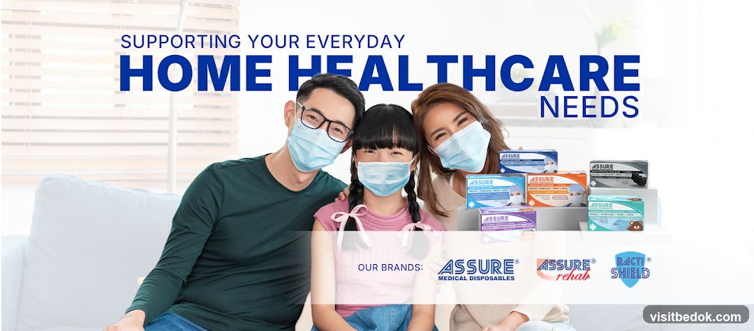 Family with Face Masks and Healthcare Products