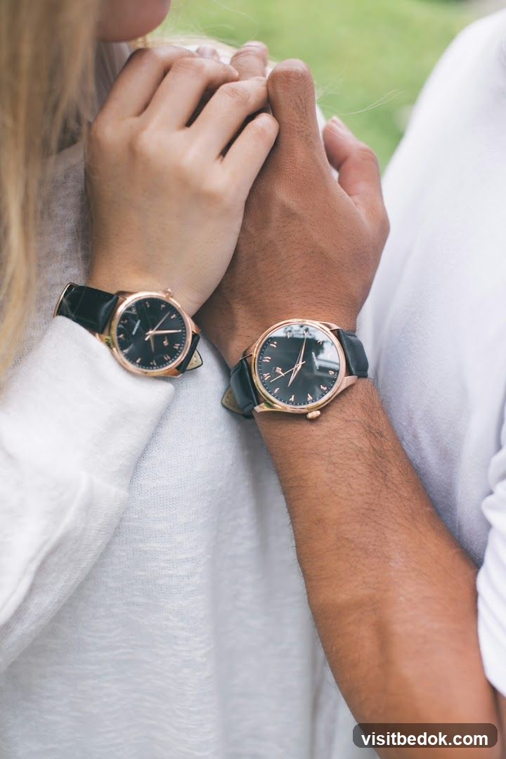 Couple Wearing Matching Watches