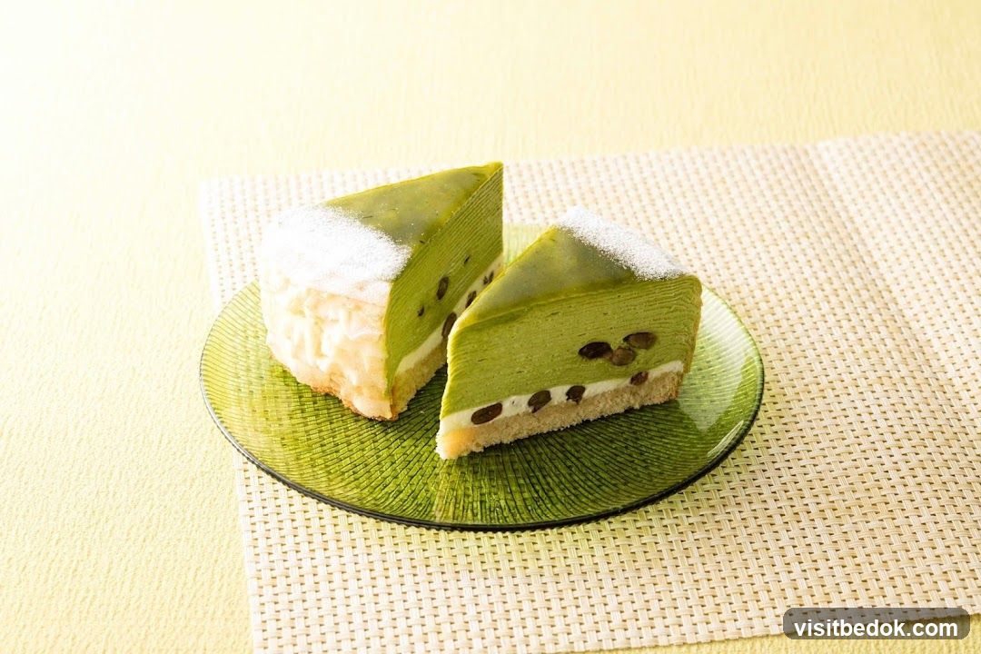 Matcha Layered Cake Slices