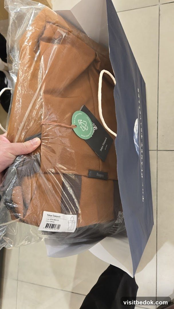 Brown Tote Bag in Packaging
