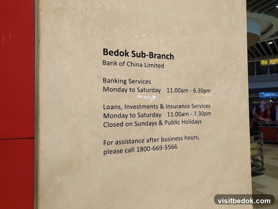 Bank of China Limited - Bedok Sub-Branch Information