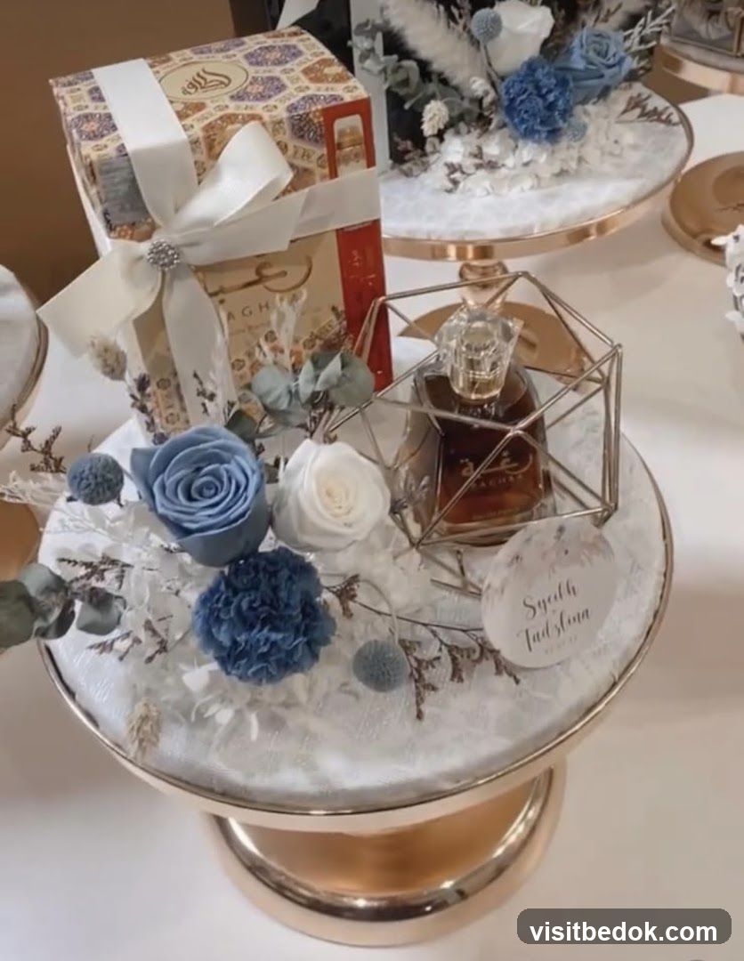 Gift Tray with Perfume and Flowers