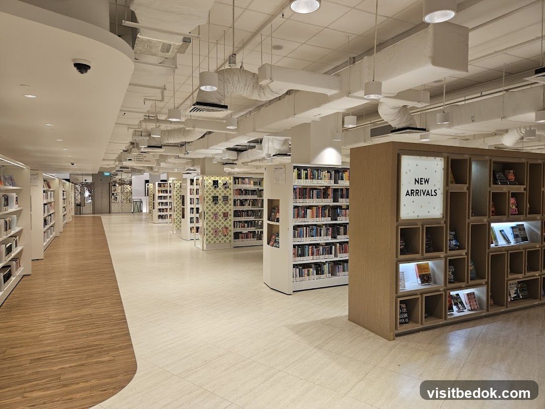 Library Interior with New Arrivals Display