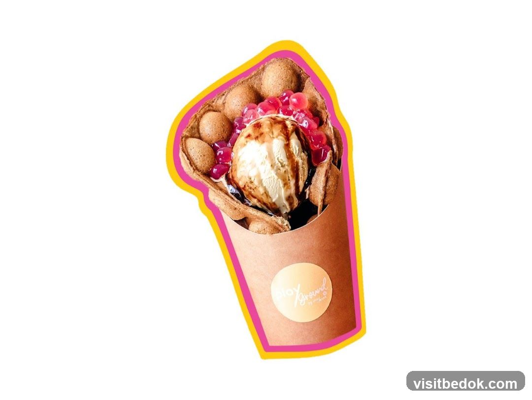 Bubble Waffle with Ice Cream