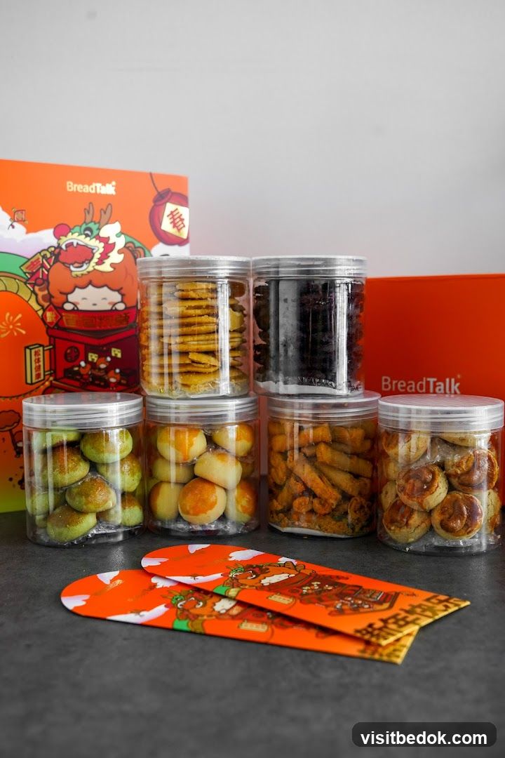 Assortment of Cookies and Festive Packaging