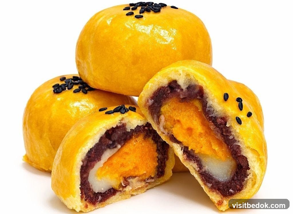 Red Bean Paste and Salted Egg Yolk Pastries