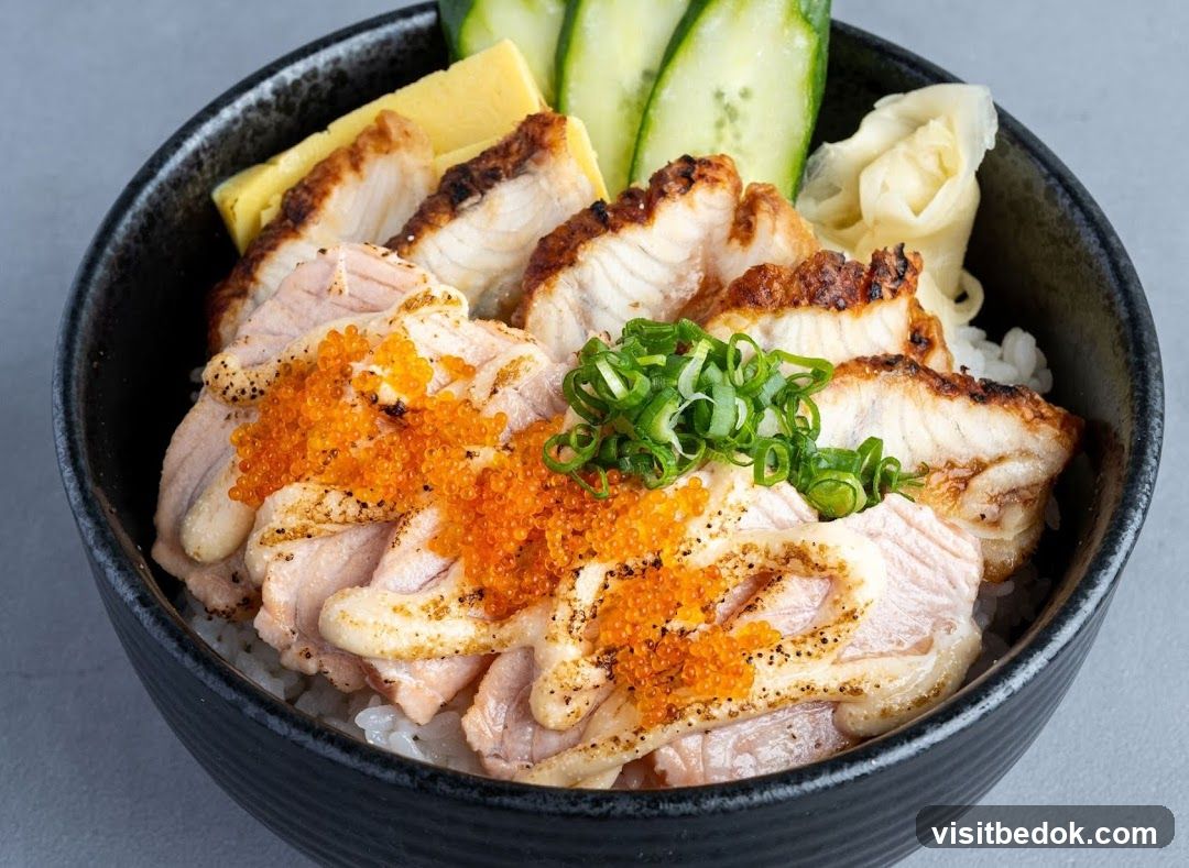 Unagi and Salmon Donburi