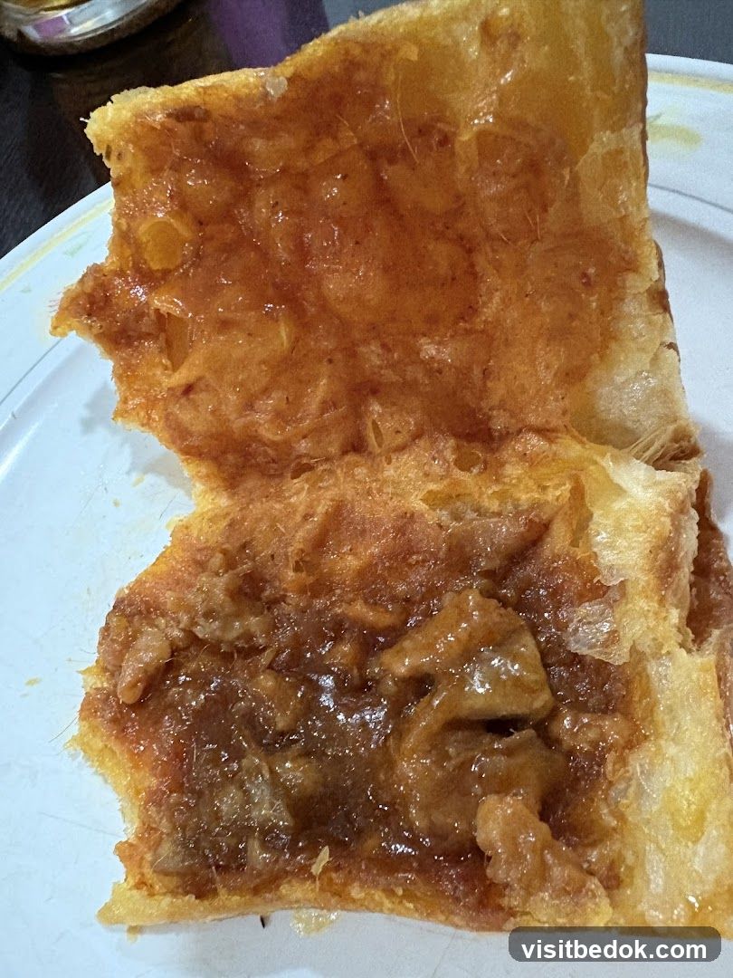 Close-up of a savory pastry