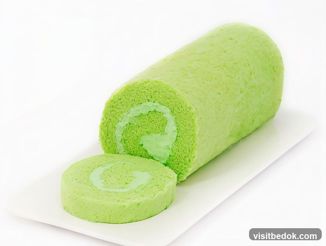 Green Swiss Roll Cake