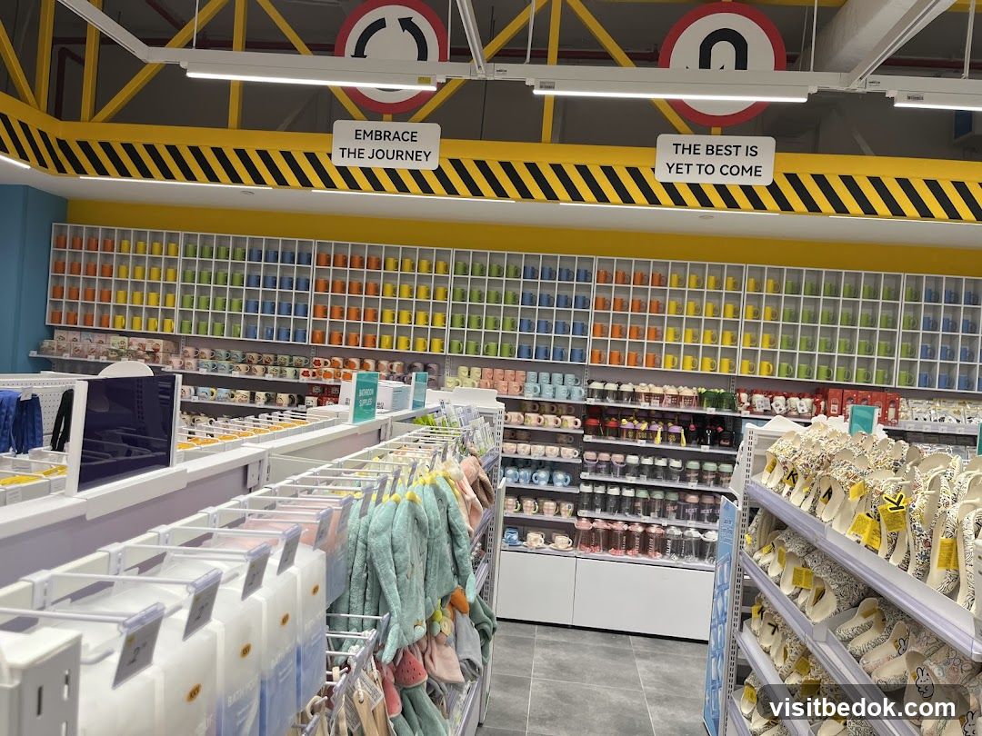 Store Interior with Shelves of Mugs and Other Items