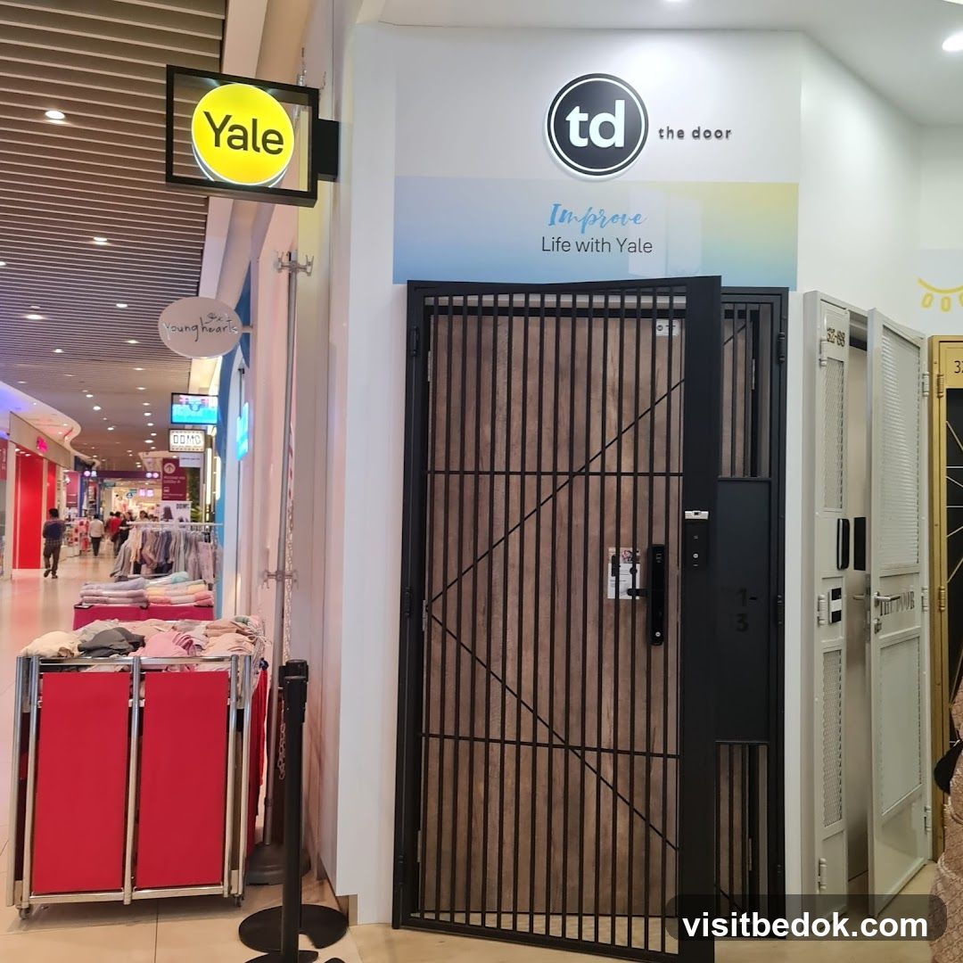 Storefront with Yale and "the door" branding