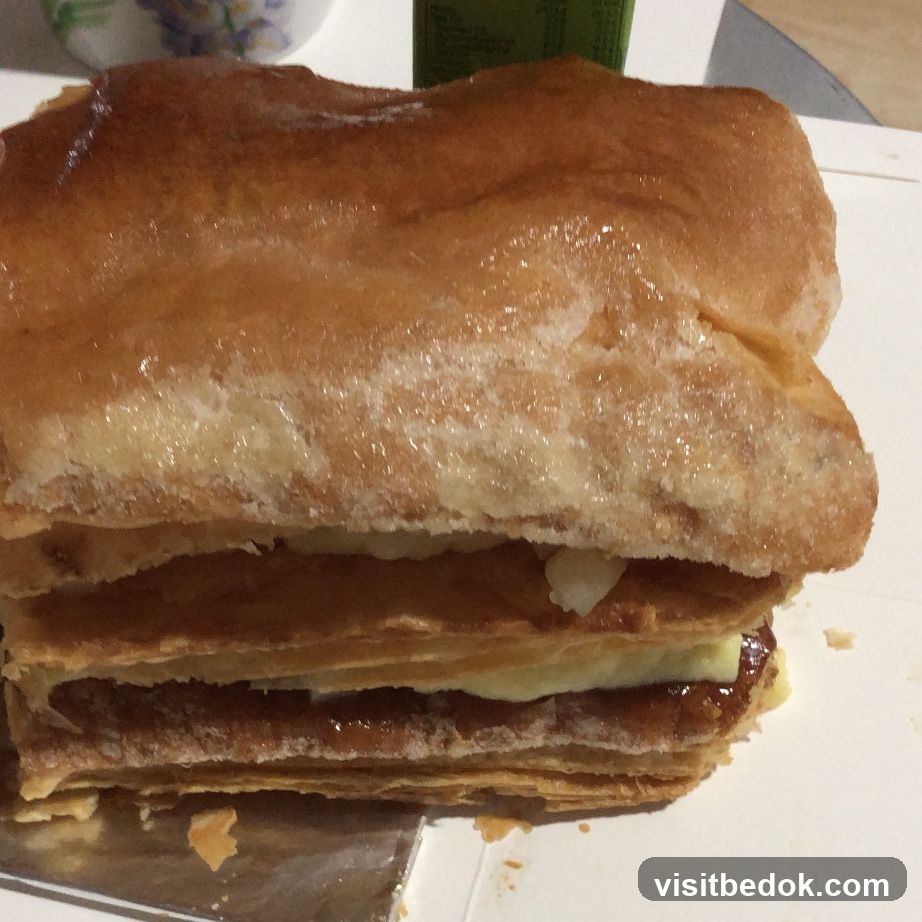 Layered Pastry with Cream and Jam