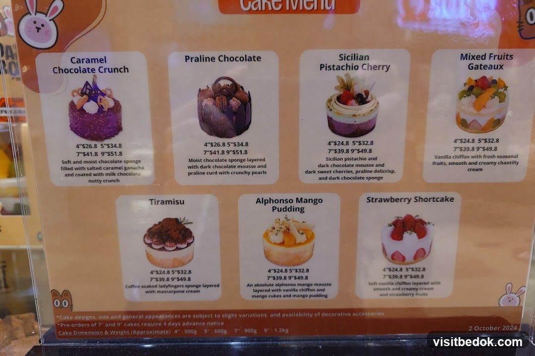 Cake Menu