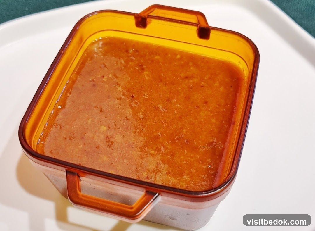 Sauce in a container