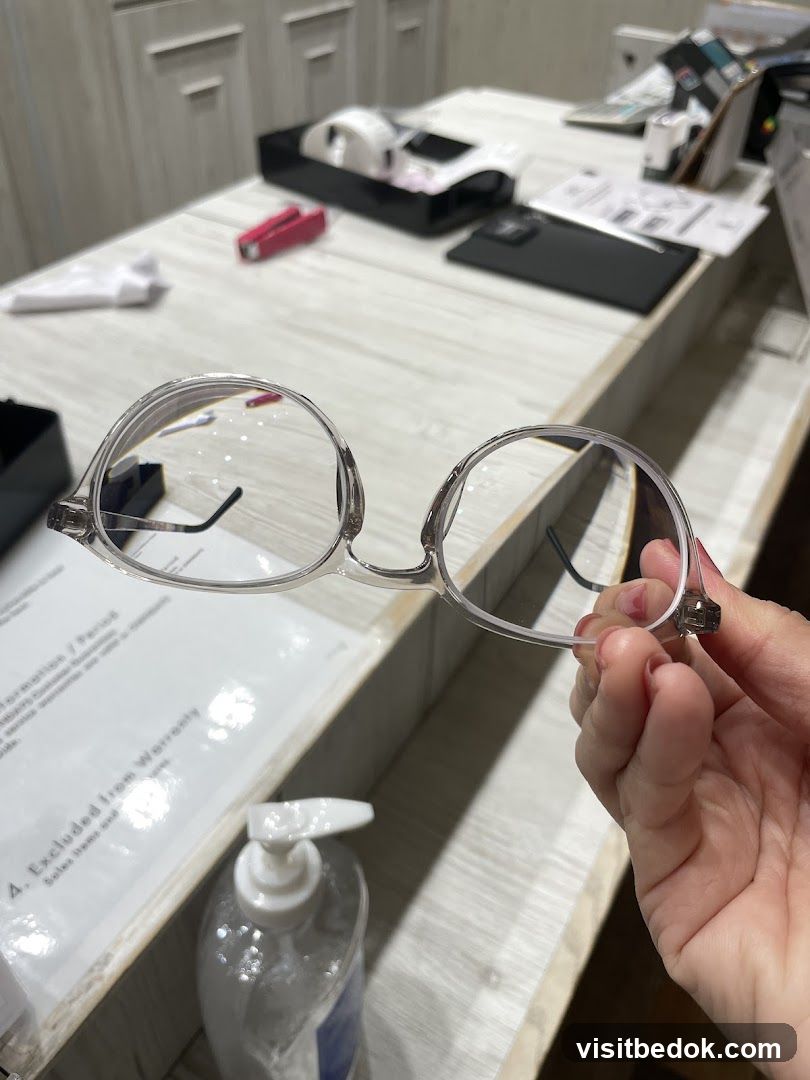 Eyeglasses and Hand Sanitizer