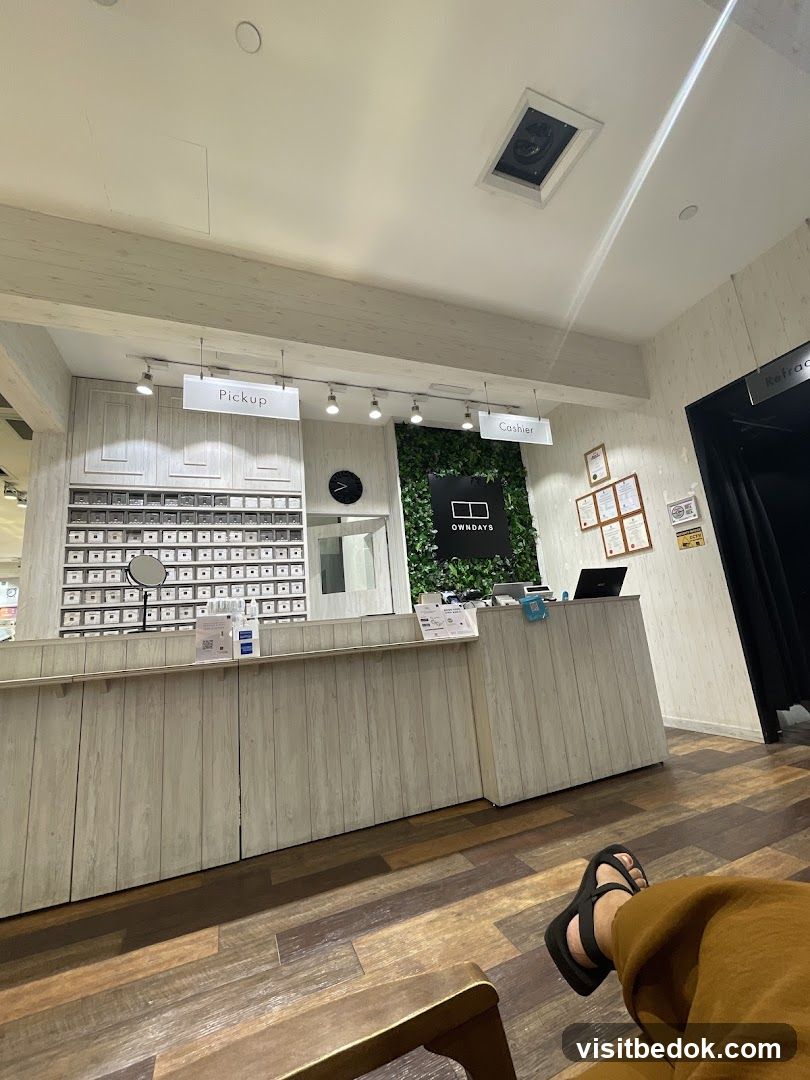 Eyewear store counter