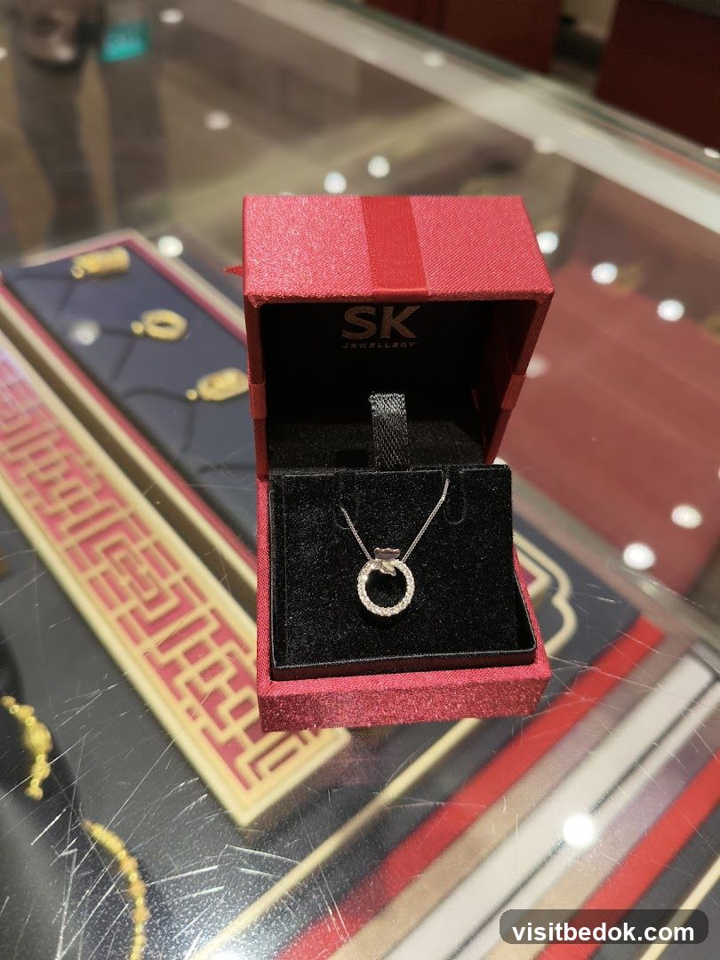 Diamond Pendant Necklace in a Jewelry Box