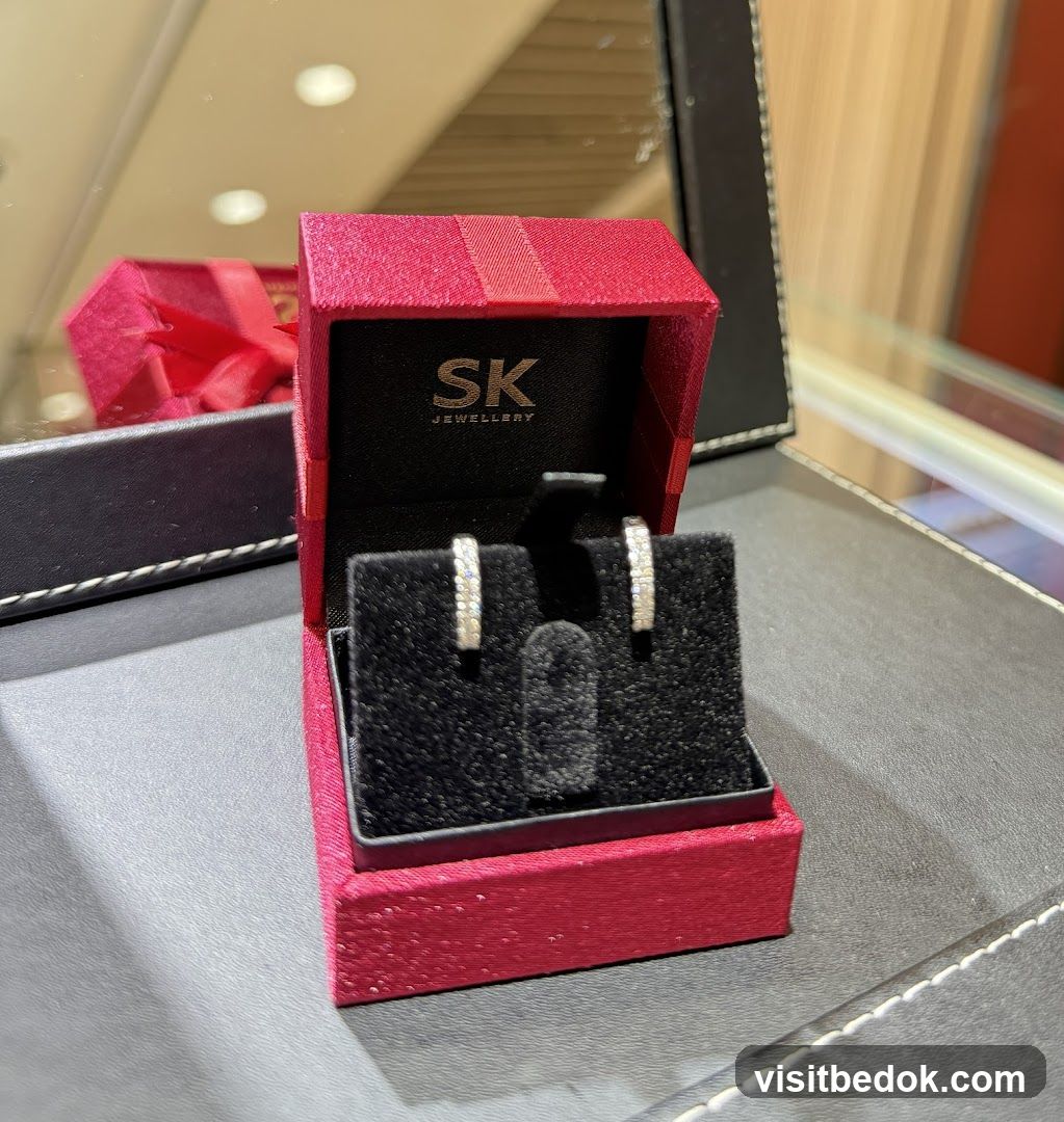 Diamond Hoop Earrings in a Jewelry Box