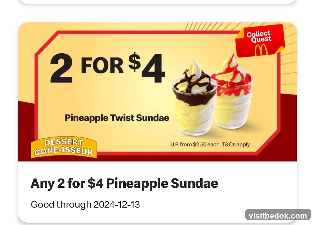 2 for $4 Pineapple Sundae
