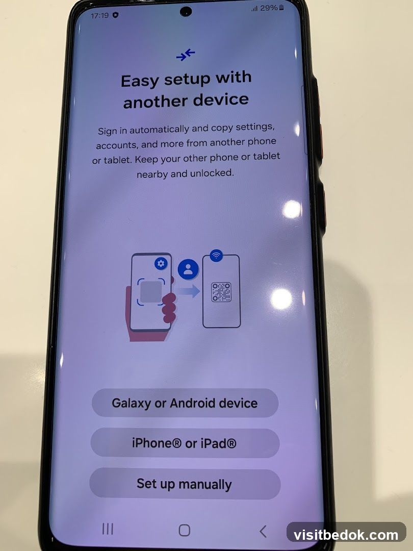 Phone setup screen