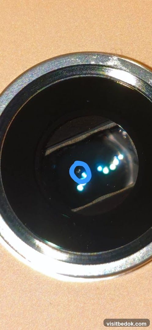 Close-up of a lens aperture