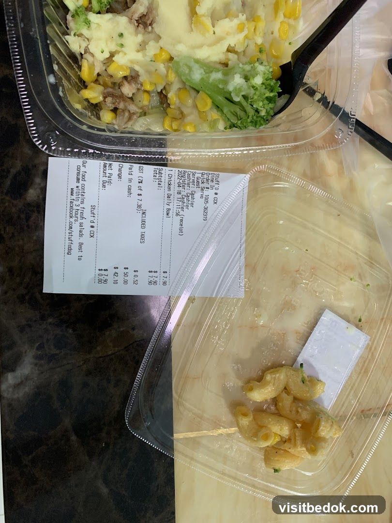 Takeout Meal with Receipt