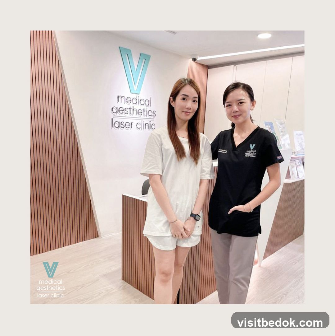 Two women in a medical aesthetics clinic