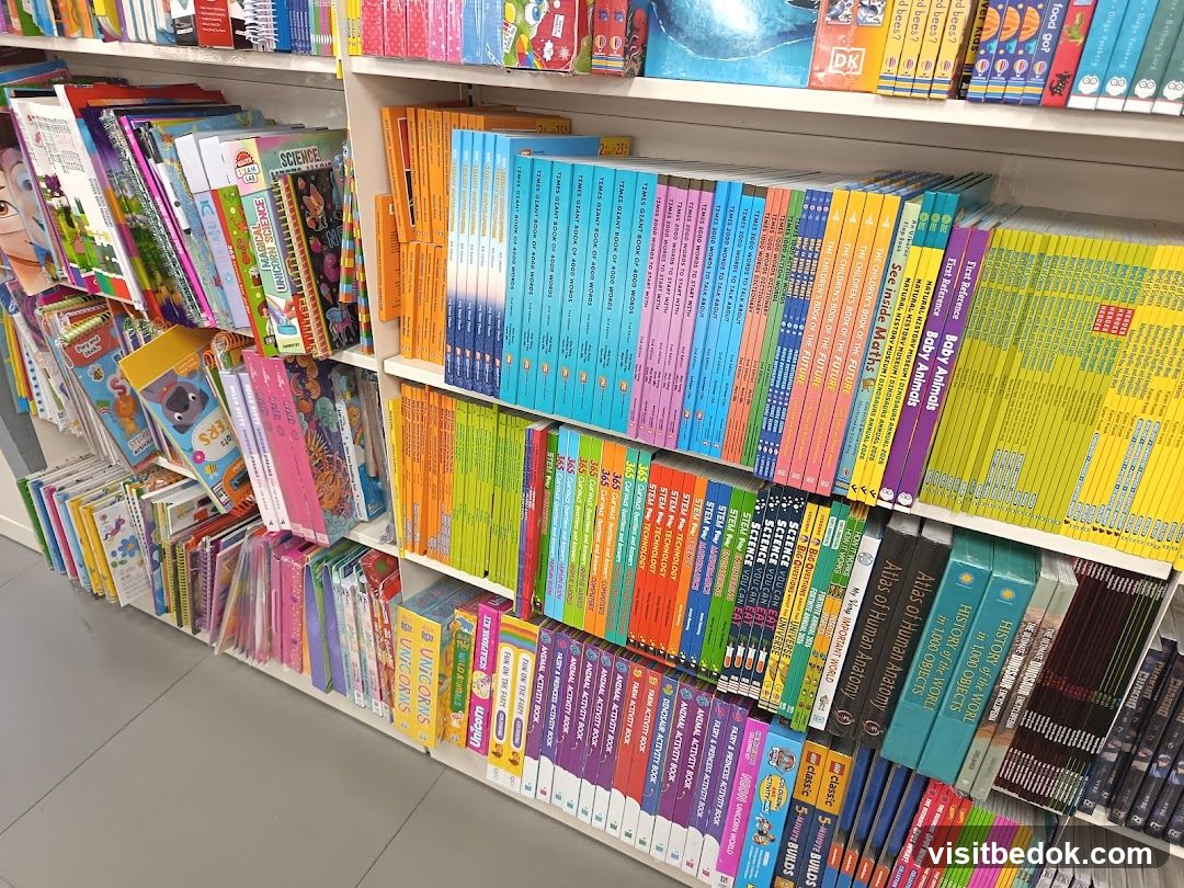 Bookshelves filled with children's books