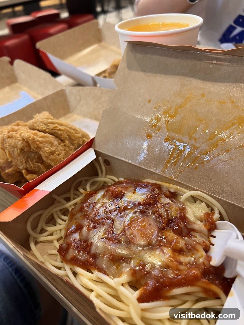 Spaghetti and Fried Chicken