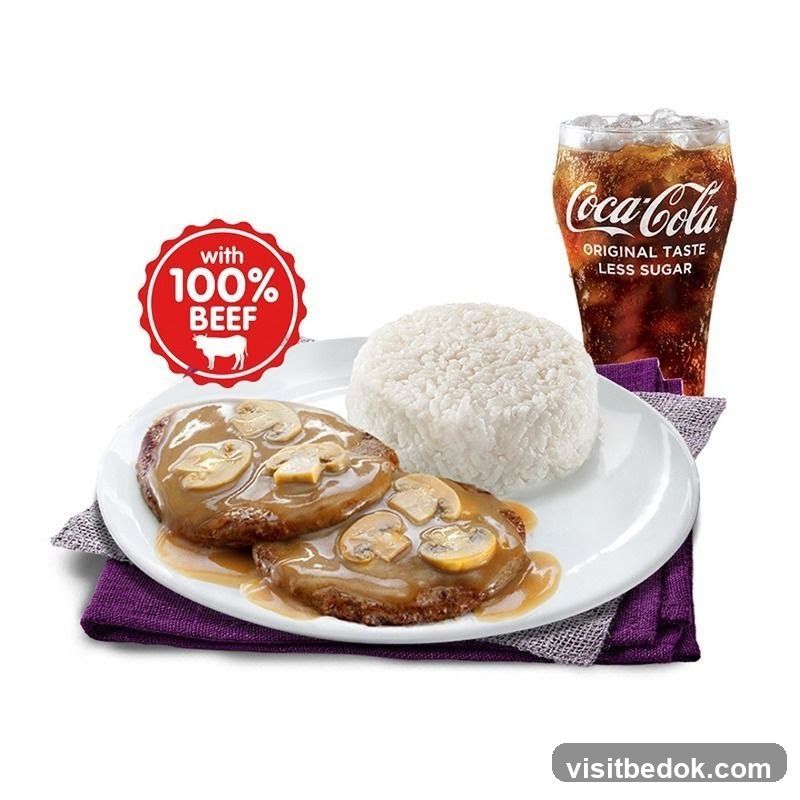 Beef with Mushrooms and Rice Meal