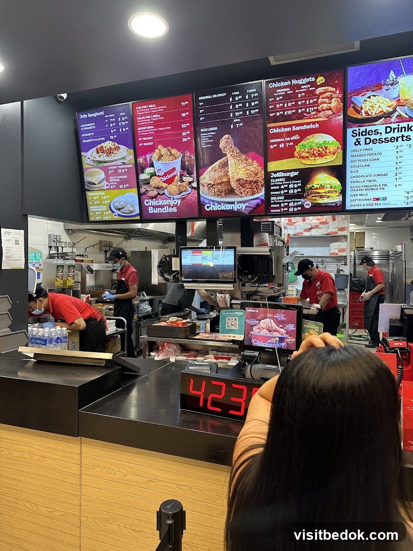 Fast Food Restaurant Menu and Counter