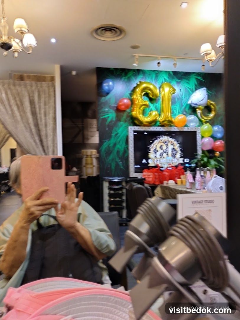 Salon Interior with Birthday Decorations