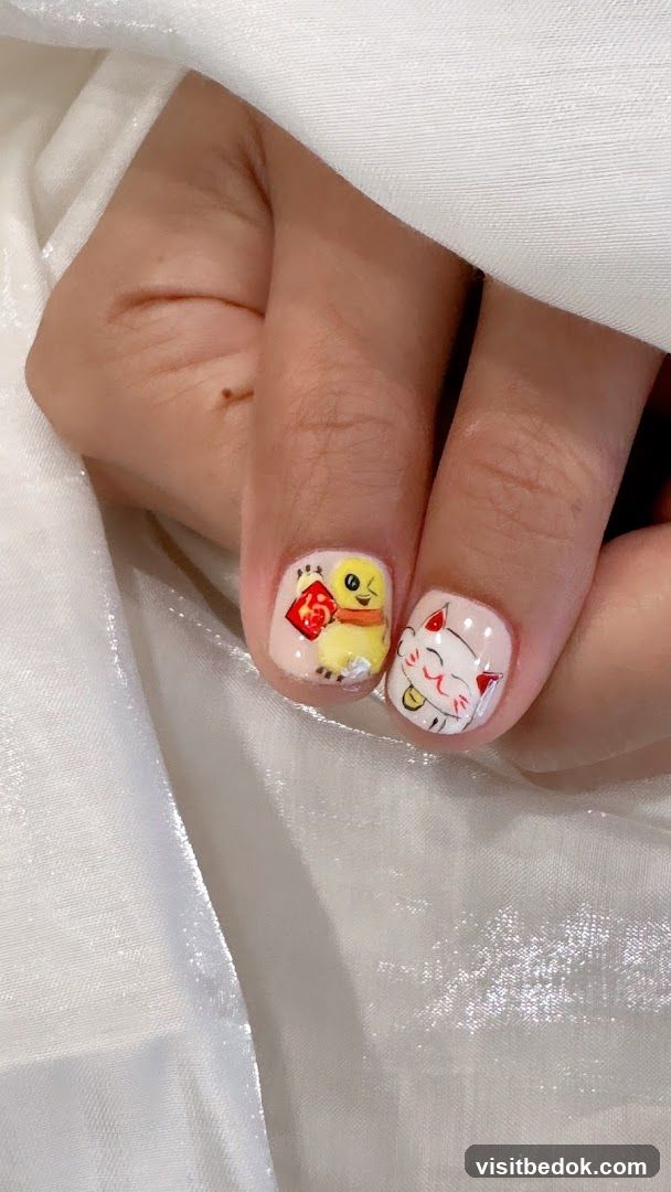Nail Art with Cartoon Characters